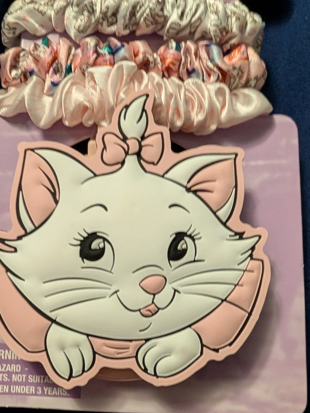 Disney Pink Marie Cat Scrunchie Set with Character Brush